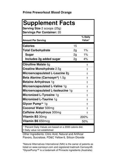 Prime Dynamic Preworkout 500g